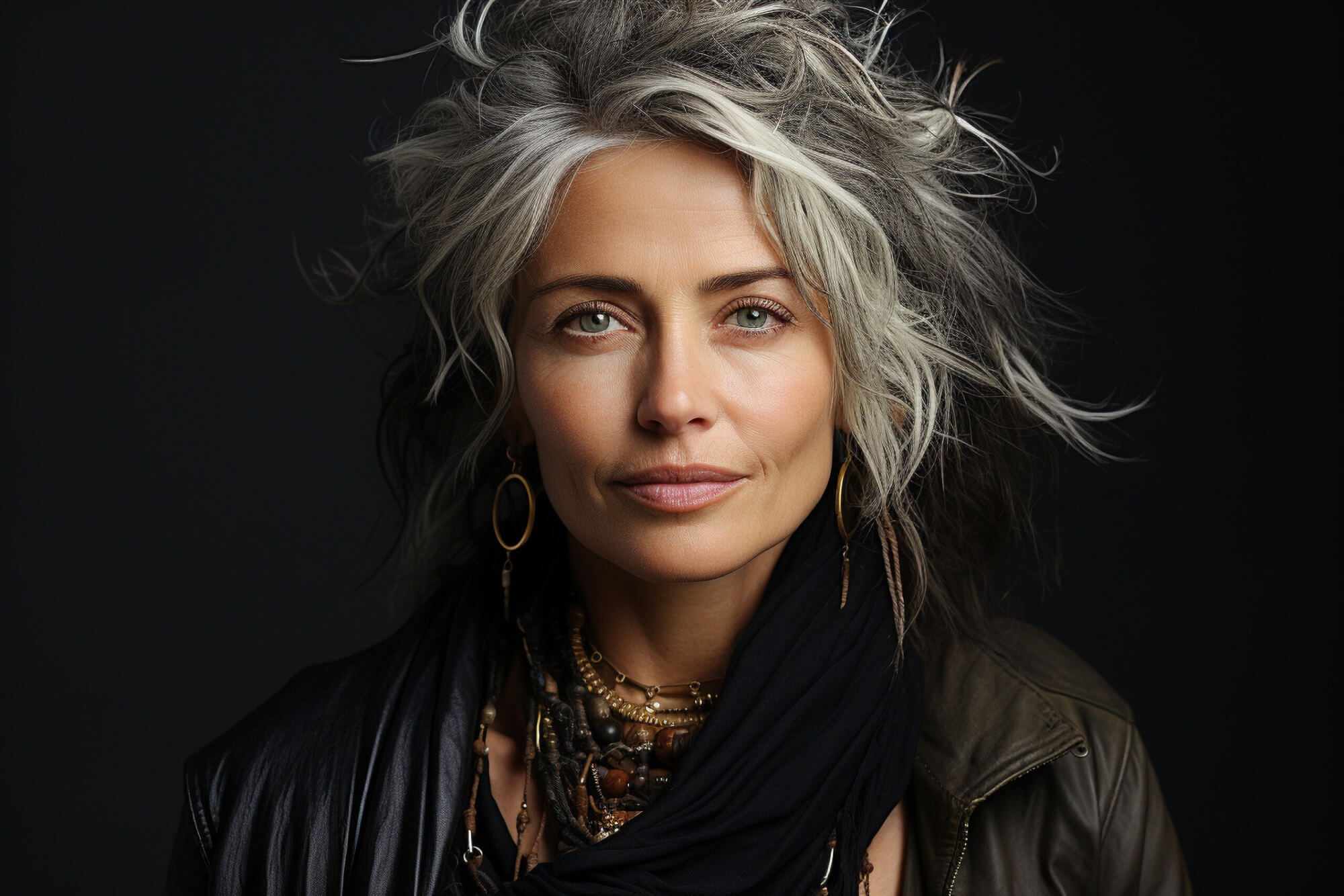 Portrait of a woman in her early 50s