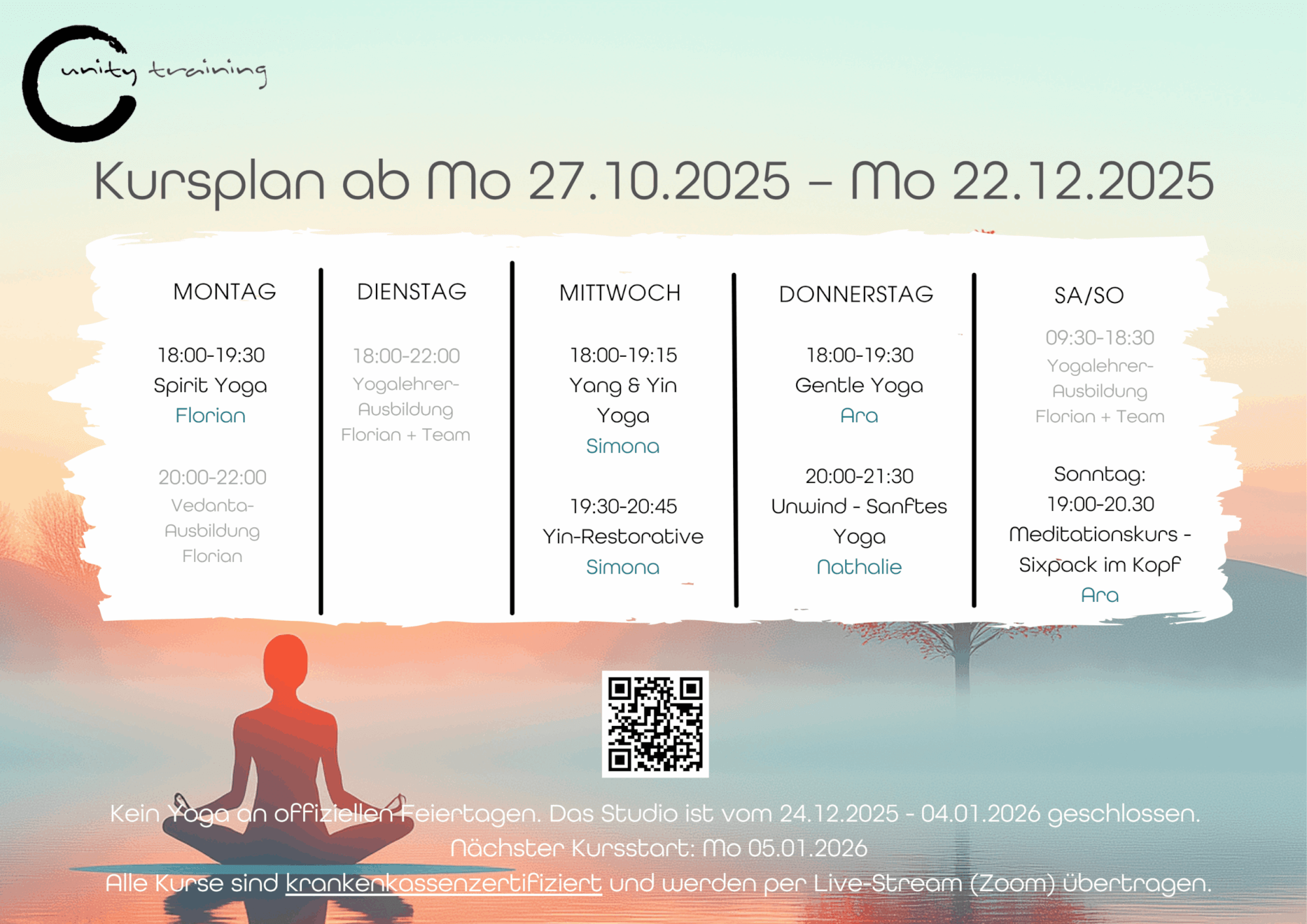 Unity Training Kursplan