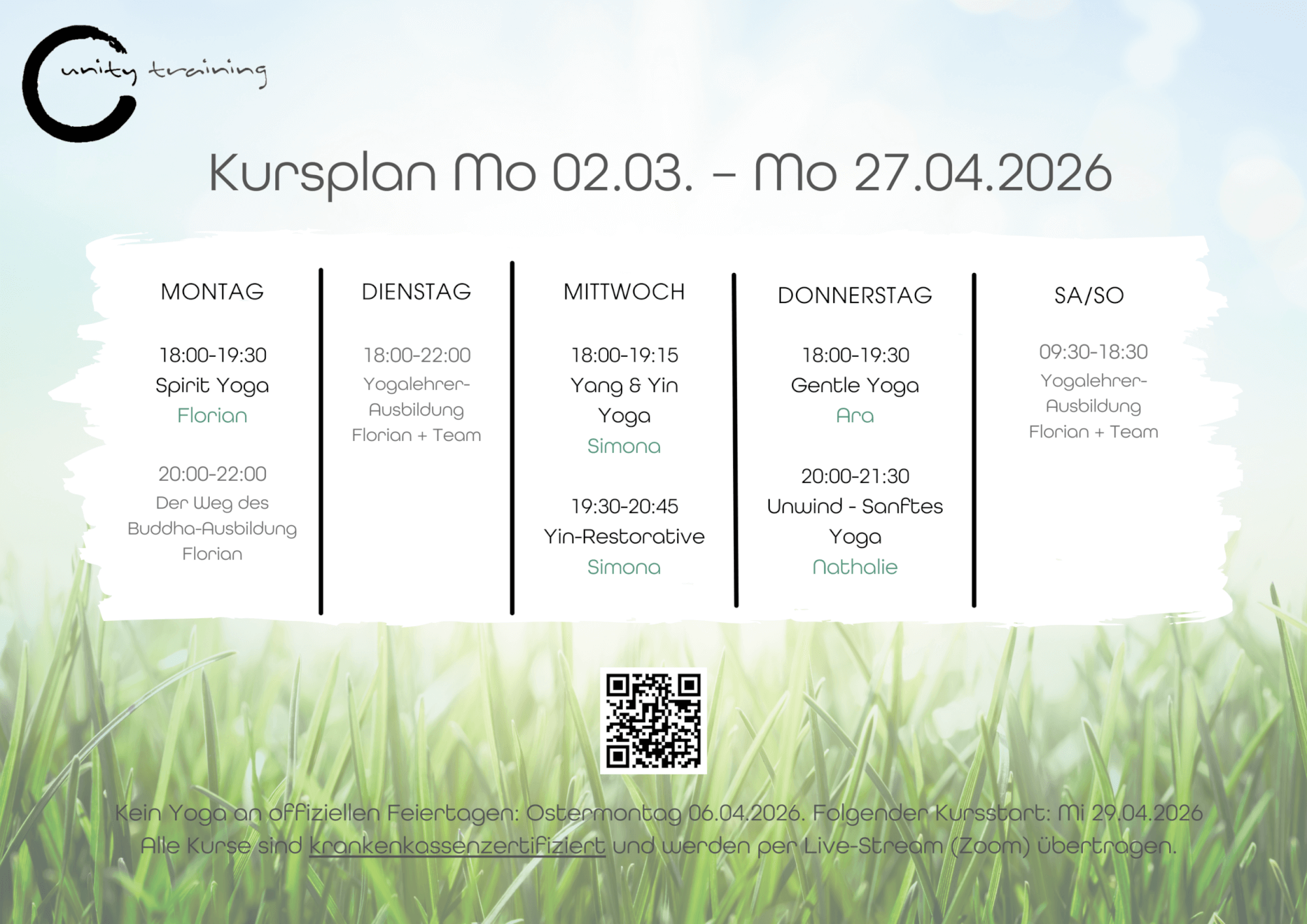 Yoga Klasse bei Unity Training Köln