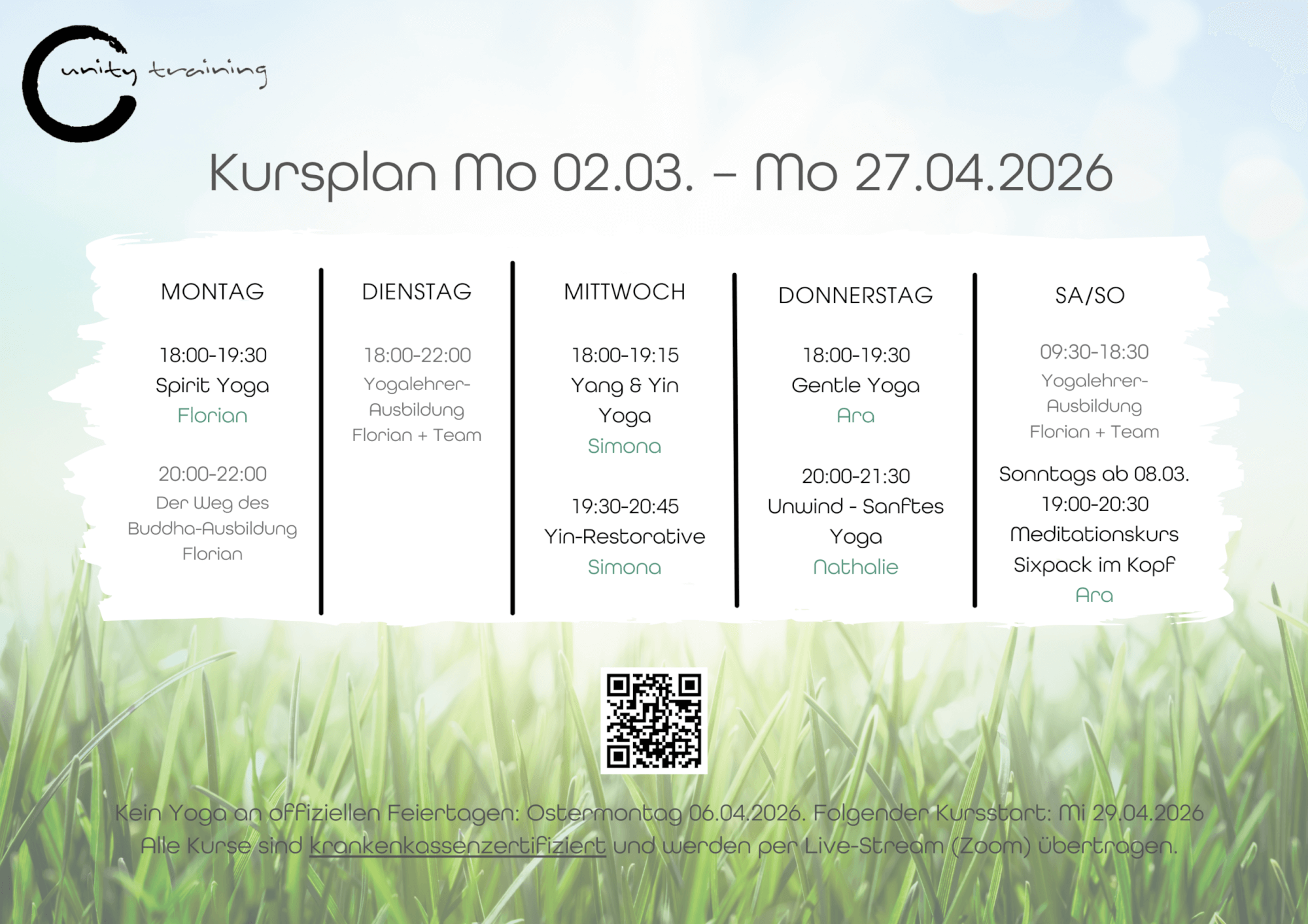 Aktueller Kursplan